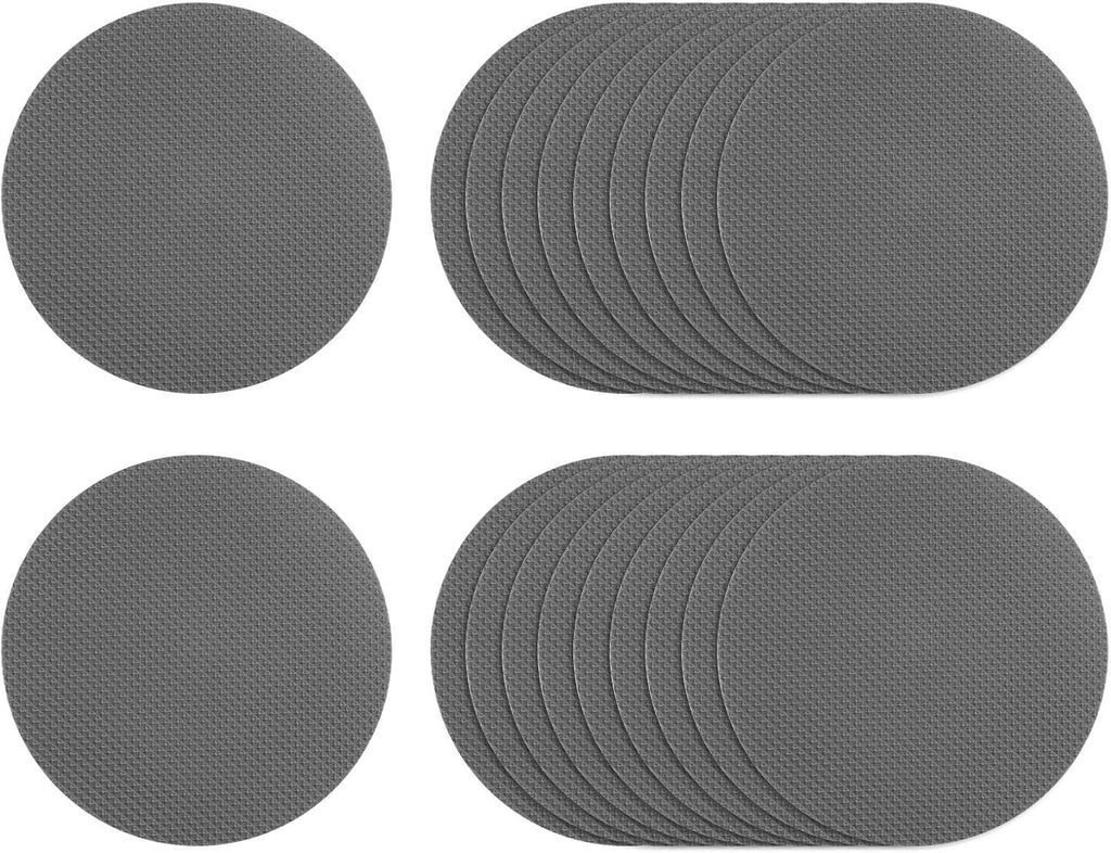 Bathroom round anti-slip sticker-gray-8cm-with black scraper-PEVA-12 pieces Vera Lux