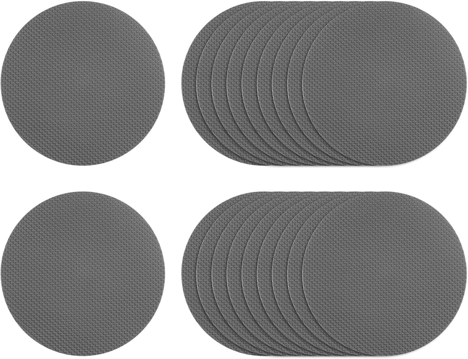 Bathroom round anti-slip sticker-gray-8cm-with black scraper-PEVA-12 pieces Vera Lux