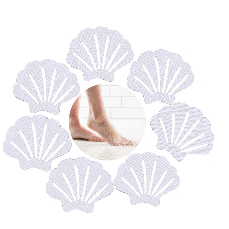 Shell anti-slip sticker-white-9.3 * 7.6cm-with black scraper-PEVA-12 pieces Vera Lux
