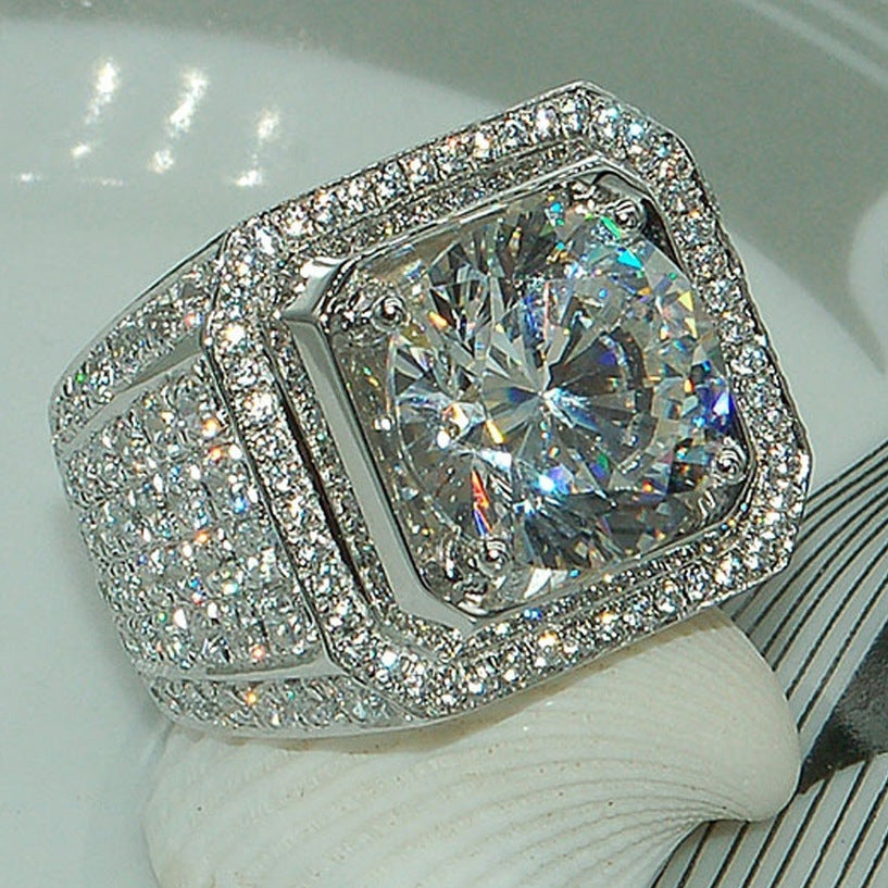 Fashion Ring, New Style Bold Men's Diamond Ring, Micro Pave Full Diamond Ring Vera Lux