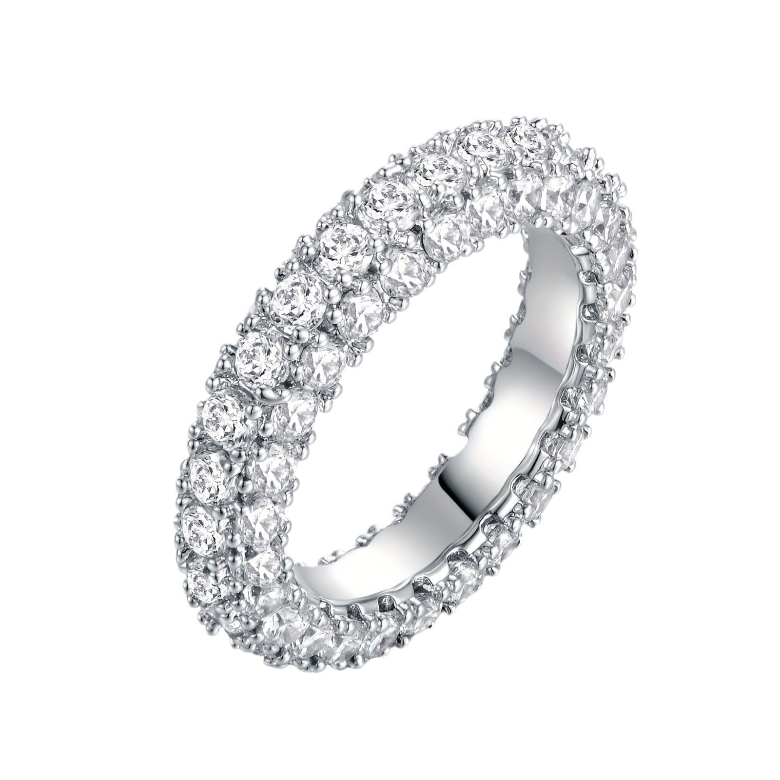 Womens Minimalist, Versatile Three-stone Zircon Ring Vera Lux
