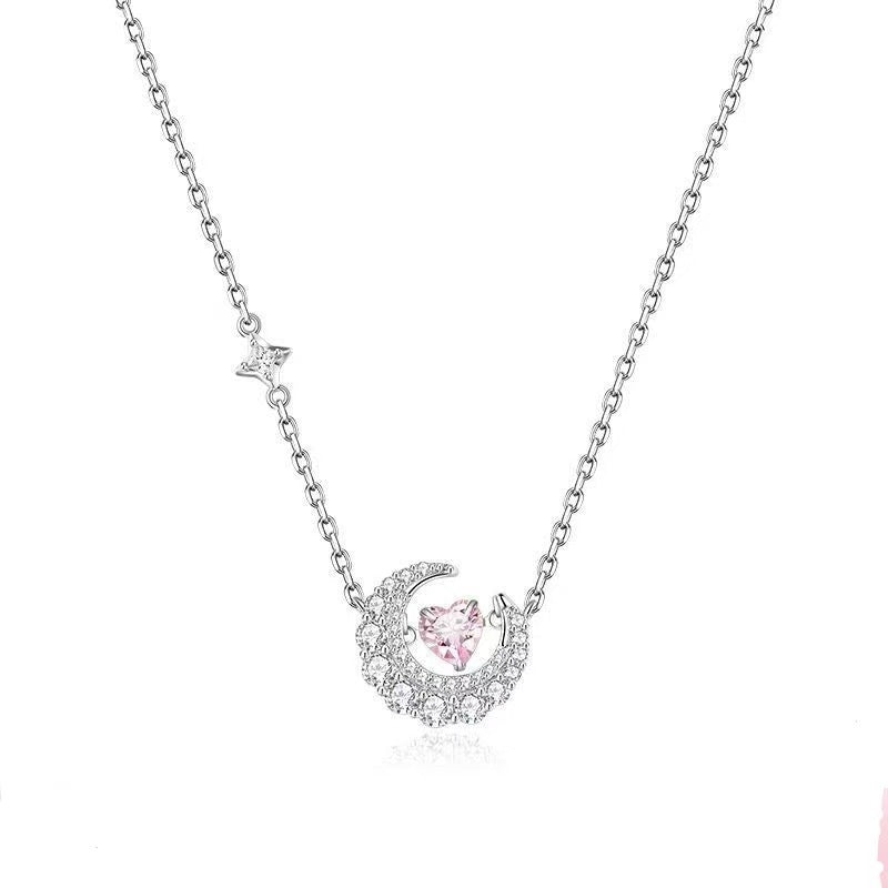 Phantom Dream Heart Moon Necklace Womens Clavicle Chain Vera Lux