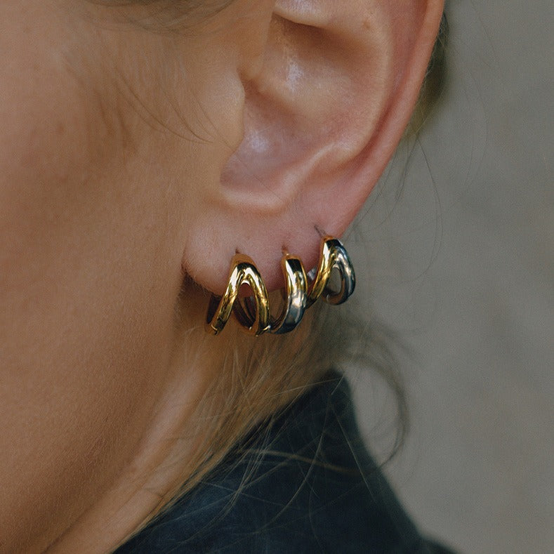 18K gold lightweight luxury and high-end hoop earrings/ear clips Vera Lux