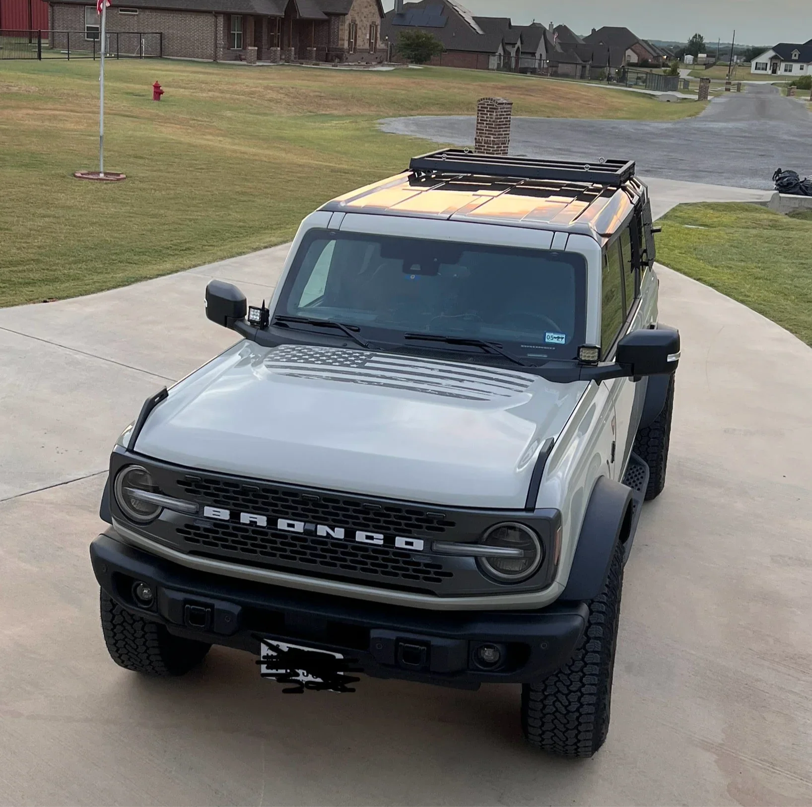 Stealth Clear American Flag Hood Overlay - 2021+ Bronco StickerFab
