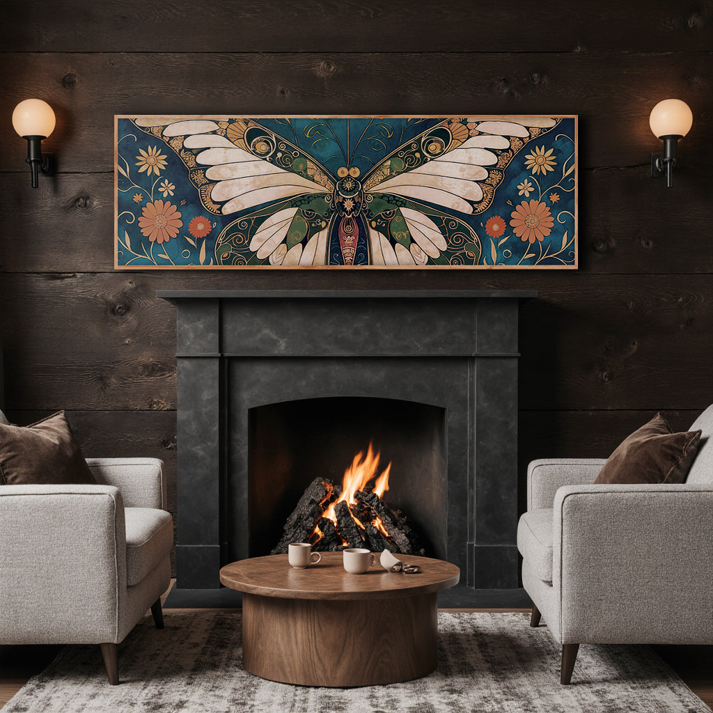 Abstract Vintage Butterfly Wall Art Tailored Canvases