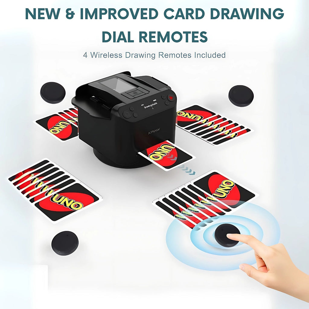2-in-1 Automatic Card Shuffler & Dealer With 4 Card Drawing Remotes Poker Provoke