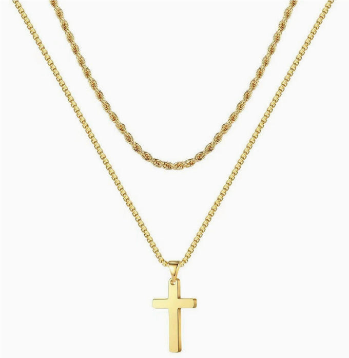 Cross Pendant, Copper, Gold-plated And Silver-plated Vera Lux
