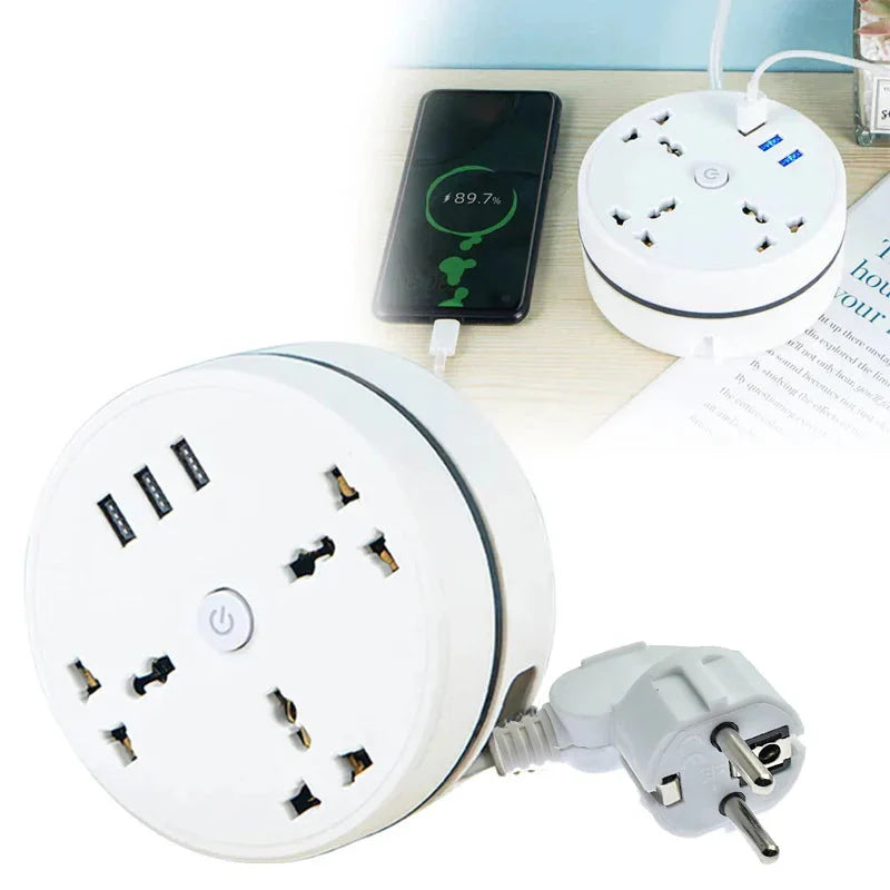 EU Plug AC Outlet Smart Home Power Strip – Multipurpose Electrical Extension Cord with USB Ports & Fast Charging Whatever the Treasure