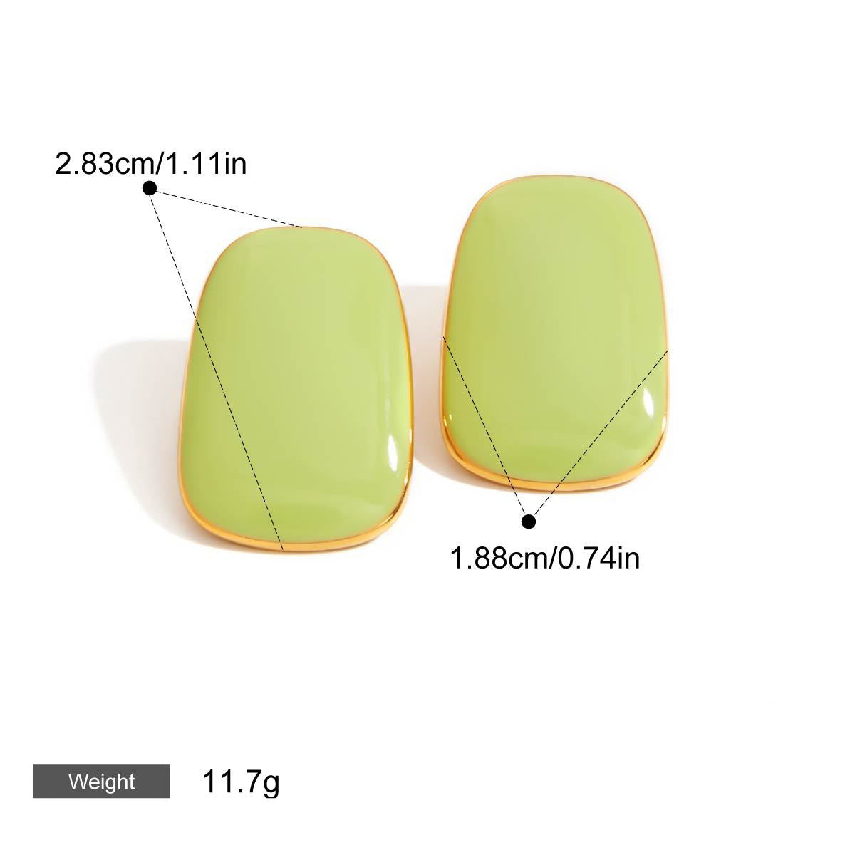 18K gold geometric oval/crescent-shaped earrings with simple and elegant design Vera Lux