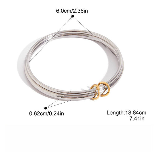 18K gold and S925 silver multi-strand bracelet with contrasting colors. Vera Lux