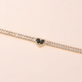 Golden Heart-Shaped Bracelet With Diamonds Light Luxury Handmade Love-Heart Design Vera Lux