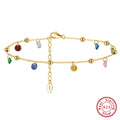 S925 Sterling Silver Colorful Zircon Starry Sky Anklet Vera Lux