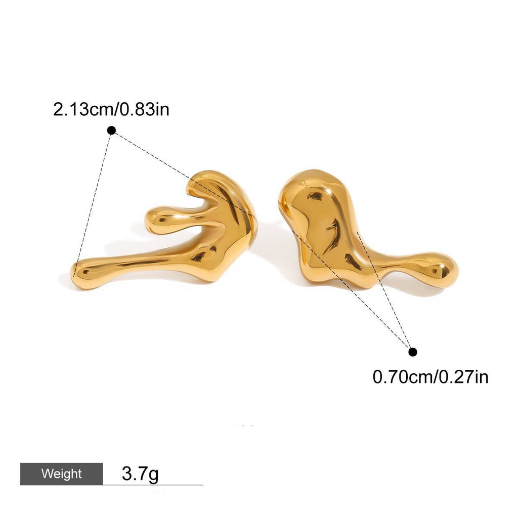 18K gold irregular shape design simple personality earrings Vera Lux