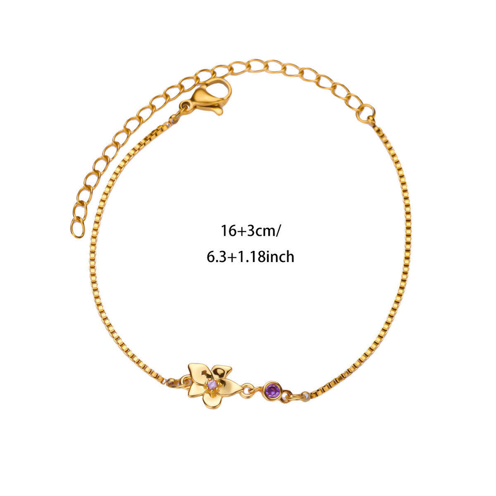 18 Gold December Birth Flower Bracelet Vera Lux
