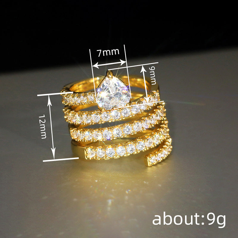 Women's Affordable Luxury Circular Multi-Layer Ring Vera Lux
