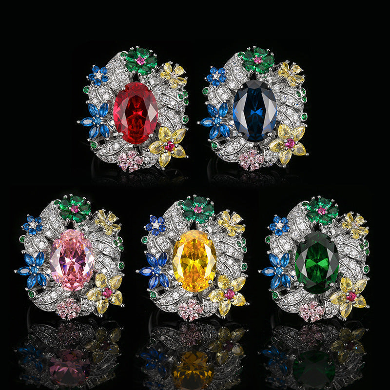 Luxury Vintage Open Ring With Shimmering Peacock Green Gemstone, Elegant Light Luxury Jewelry For Women Vera Lux