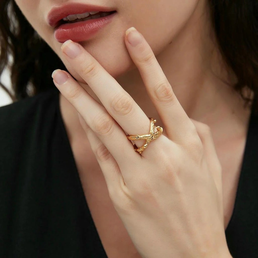 18K gold ring of light luxury high-end jewelry Vera Lux