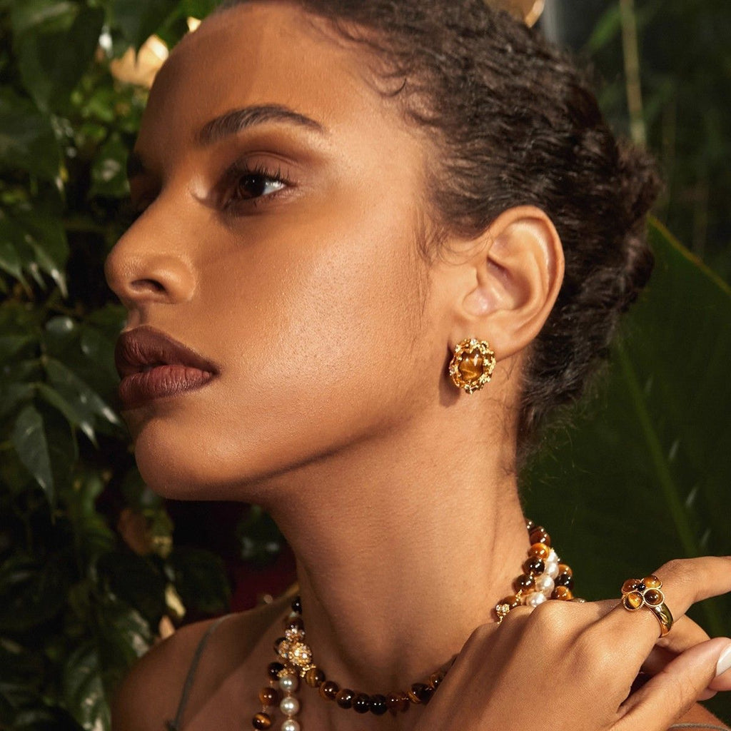 2026 New Retro Geometric Irregular Resin Oversized Earrings, Niche Cold Style For Women Vera Lux