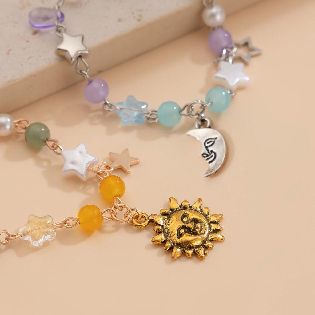 Retro elephant bull head personality niche peach heart imitation pearl shell bracelet Vera Lux