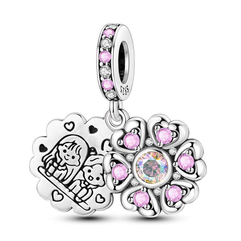 Sisterhood Friendship PendantSilverplated Beaded Heart Bestie Gift Vera Lux
