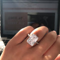 Luxury Princess Cut Diamond Ring For Proposal & Engagement, 18K White Gold Plated Vera Lux
