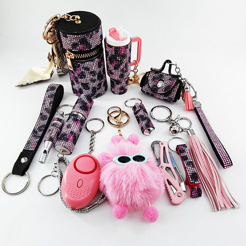 Diamond-Embellished Creative Portable 12-Piece Keychain Set Vera Lux