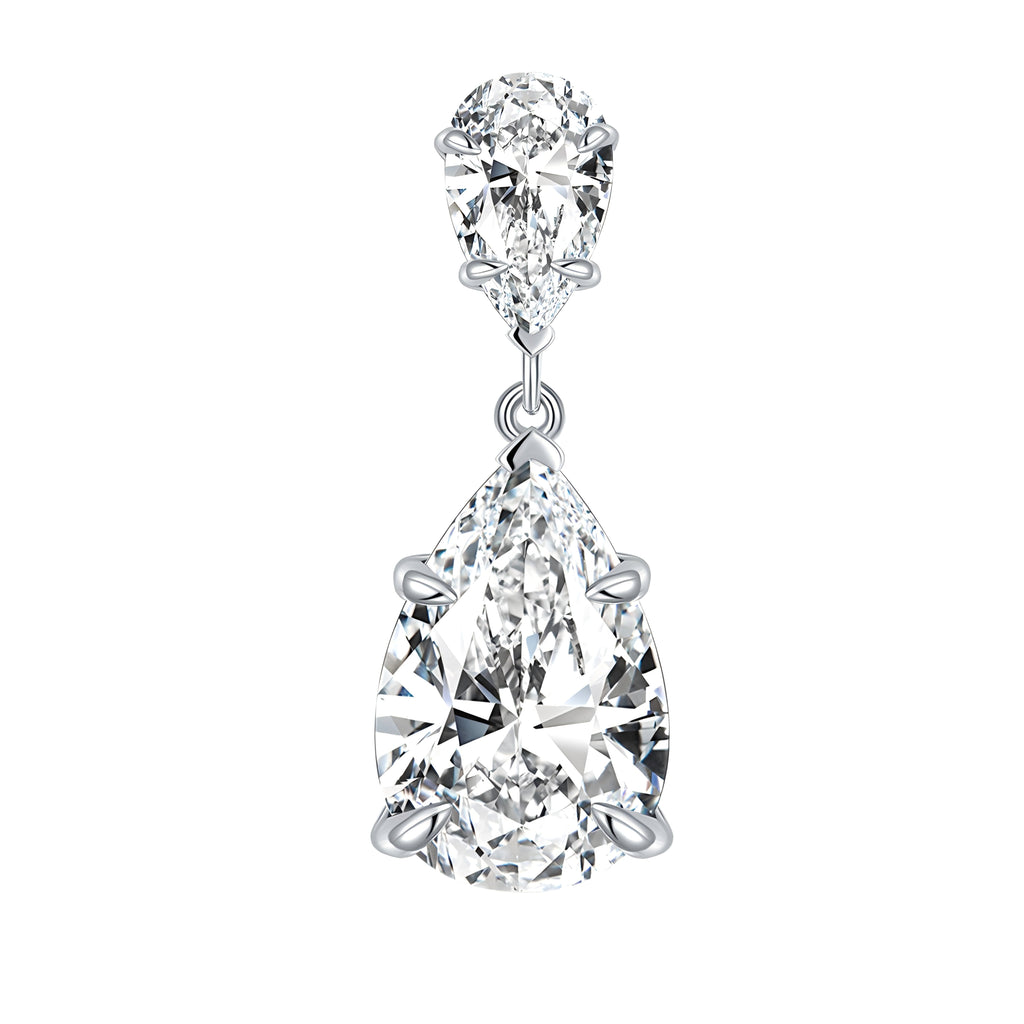 S925 Sterling Silver Pear Cut Moissanite Dangle Earrings  7x11mm Teardrop Double Stone Drop Earrings With GRA Platinum Plated Jewelry Gift Box Set Vera Lux