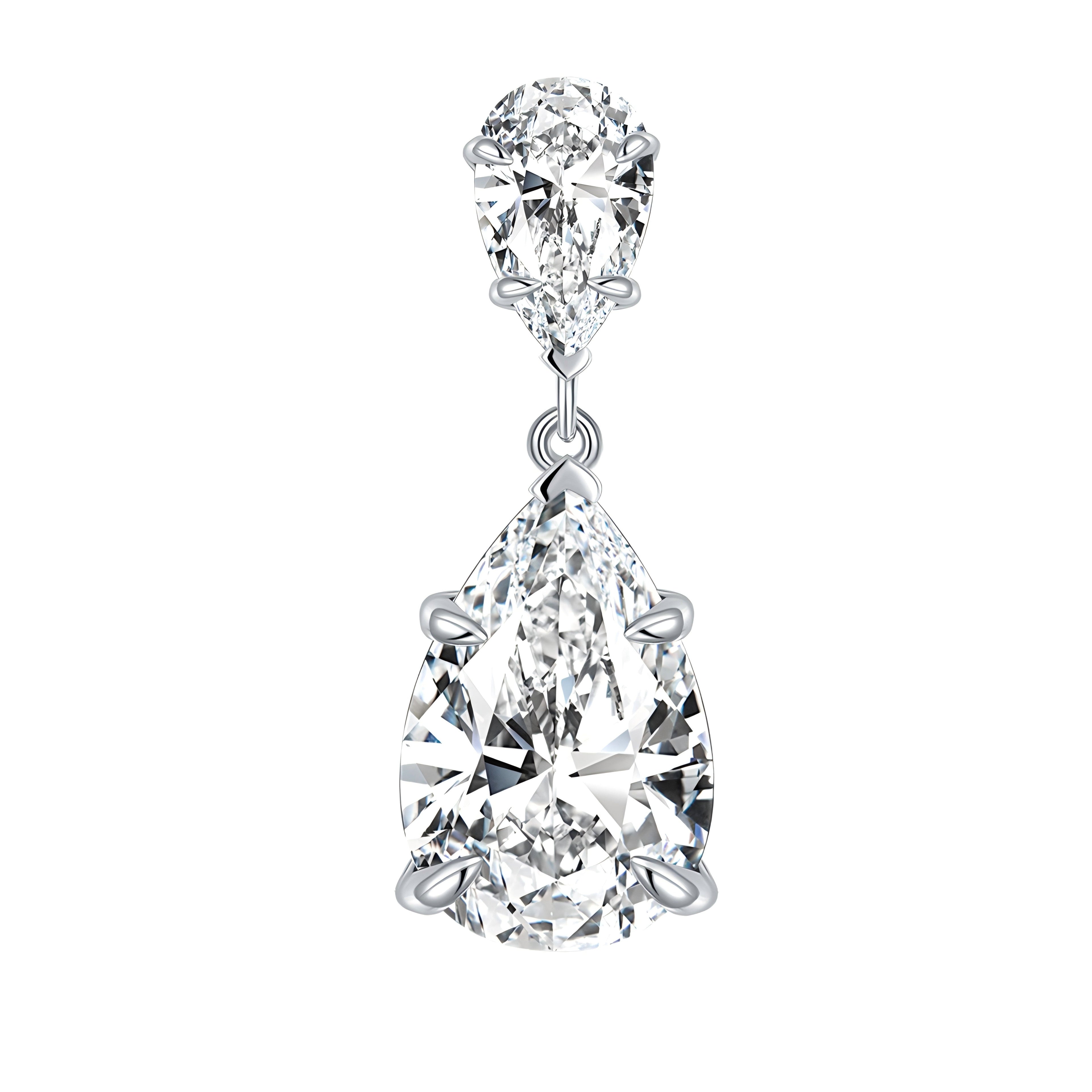 S925 Sterling Silver Pear Cut Moissanite Dangle Earrings  7x11mm Teardrop Double Stone Drop Earrings With GRA Platinum Plated Jewelry Gift Box Set Vera Lux