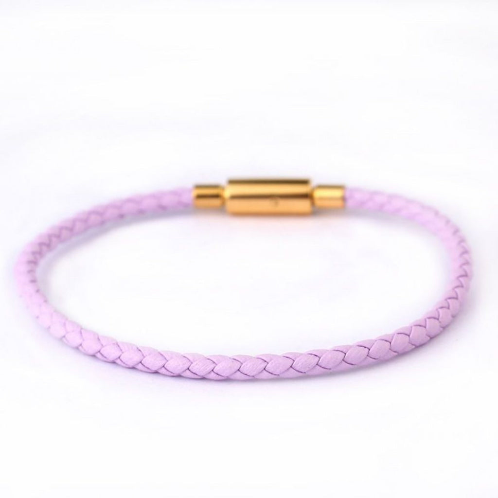 3.0mm Stainless Steel Leather Cord Bracelet With A Single Buckle And Wear-resistant Edging. Vera Lux