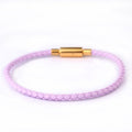 3.0mm Stainless Steel Leather Cord Bracelet With A Single Buckle And Wear-resistant Edging. Vera Lux