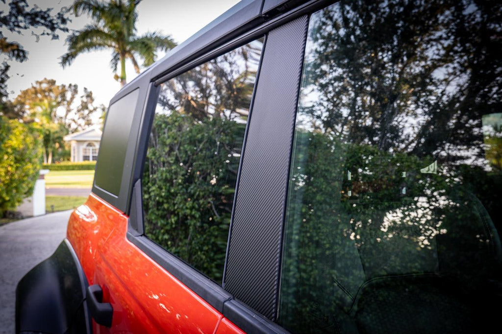 3D Carbon B Pillar Protection Kit - 2021+ Bronco 4 Door StickerFab