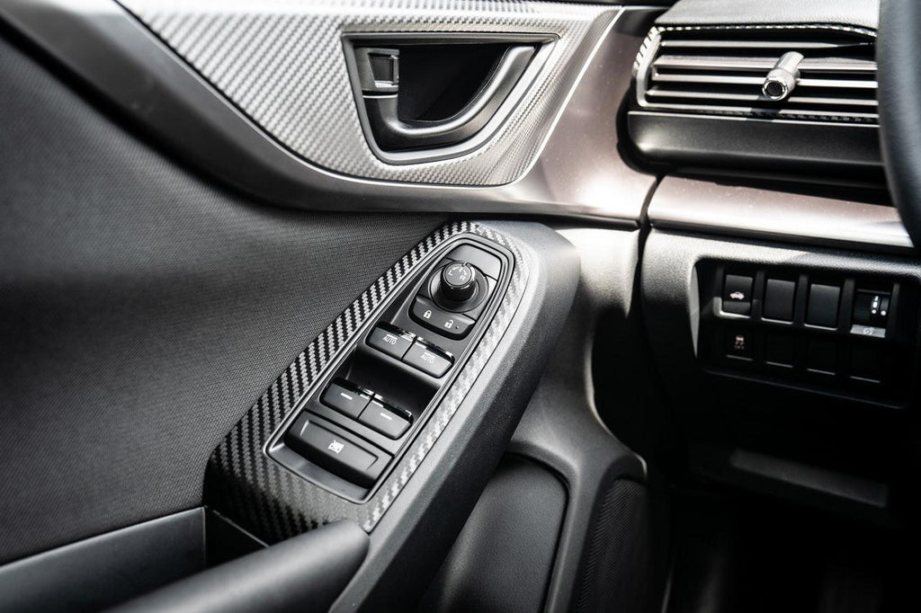 3D Carbon Door Switch Panel Overlays (Front / Rear) - 2022+ Subaru WRX StickerFab