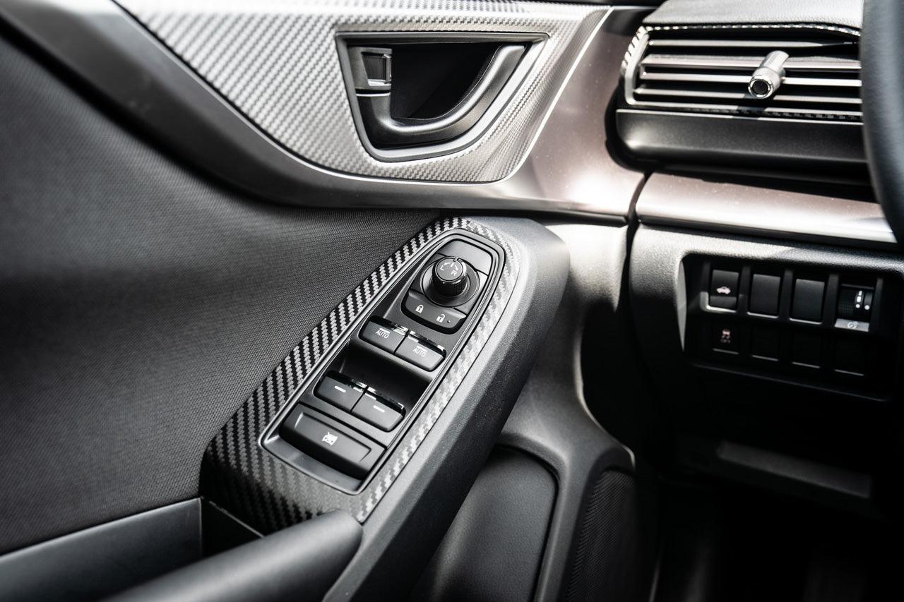 3D Carbon Door Switch Panel Overlays (Front / Rear) - 2022+ Subaru WRX StickerFab