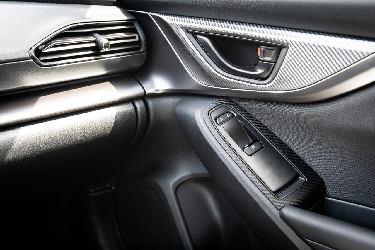 3D Carbon Door Switch Panel Overlays (Front / Rear) - 2022+ Subaru WRX StickerFab