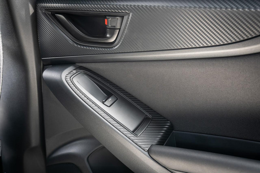 3D Carbon Door Switch Panel Overlays (Front / Rear) - 2022+ Subaru WRX StickerFab