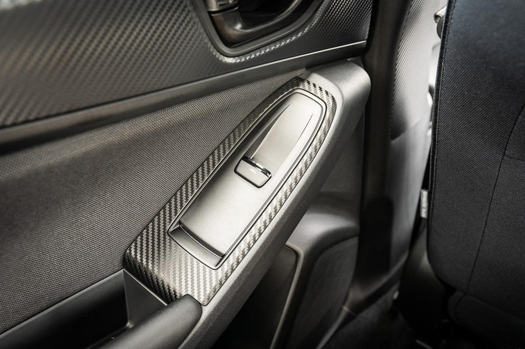 3D Carbon Door Switch Panel Overlays (Front / Rear) - 2022+ Subaru WRX StickerFab