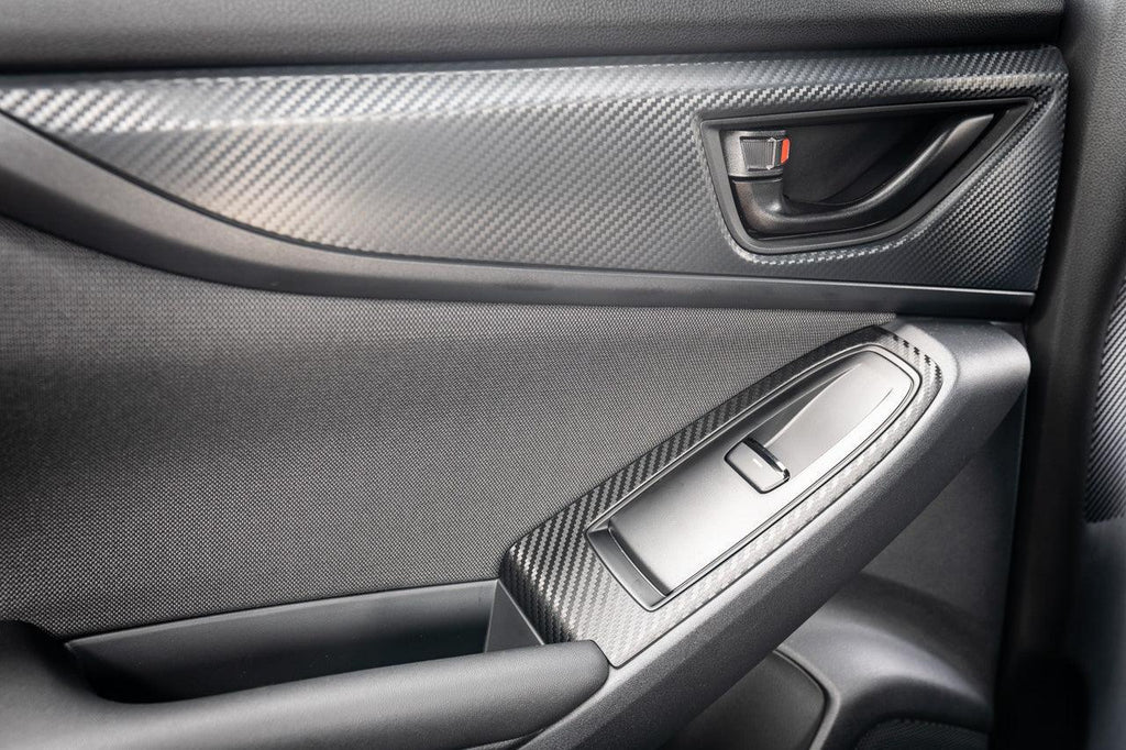 3D Carbon Door Switch Panel Overlays (Front / Rear) - 2022+ Subaru WRX StickerFab