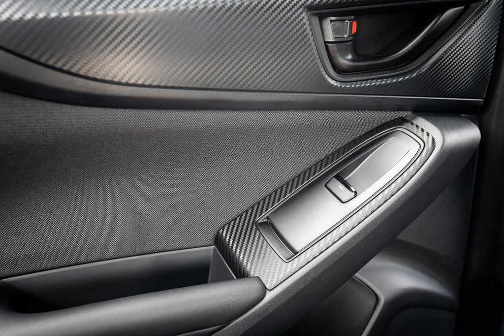 3D Carbon Door Switch Panel Overlays (Front / Rear) - 2022+ Subaru WRX StickerFab