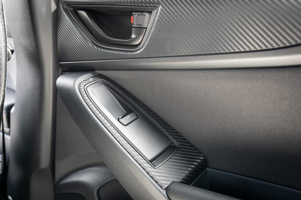 3D Carbon Door Switch Panel Overlays (Front / Rear) - 2022+ Subaru WRX StickerFab