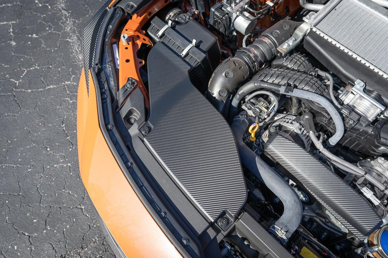 3D Carbon Engine Intake Duct Cover Overlay - 2022+ Subaru WRX StickerFab
