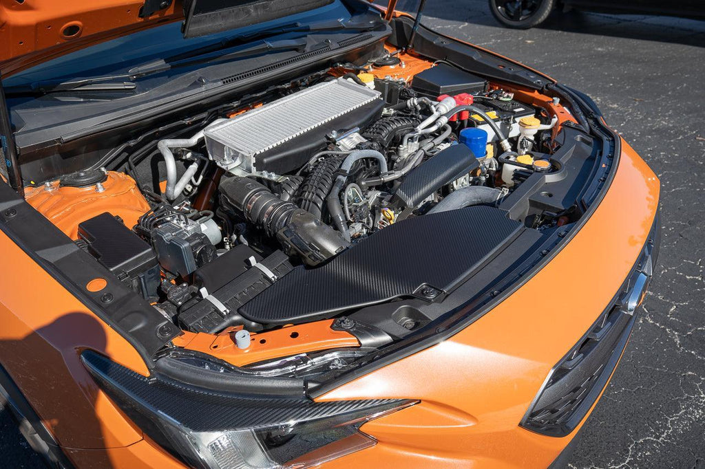 3D Carbon Engine Intake Duct Cover Overlay - 2022+ Subaru WRX StickerFab