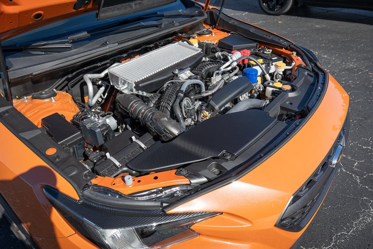 3D Carbon Engine Intake Duct Cover Overlay - 2022+ Subaru WRX StickerFab