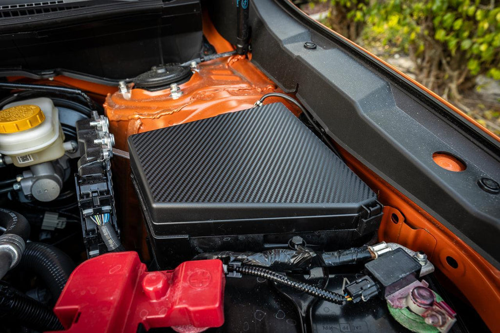 3D Carbon Fuse Box Cover Overlay - 2022+ Subaru WRX StickerFab