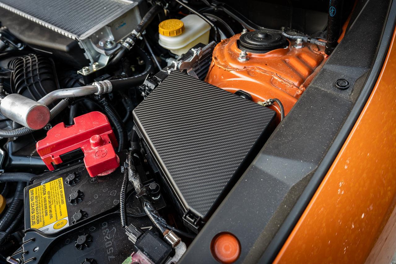 3D Carbon Fuse Box Cover Overlay - 2022+ Subaru WRX StickerFab