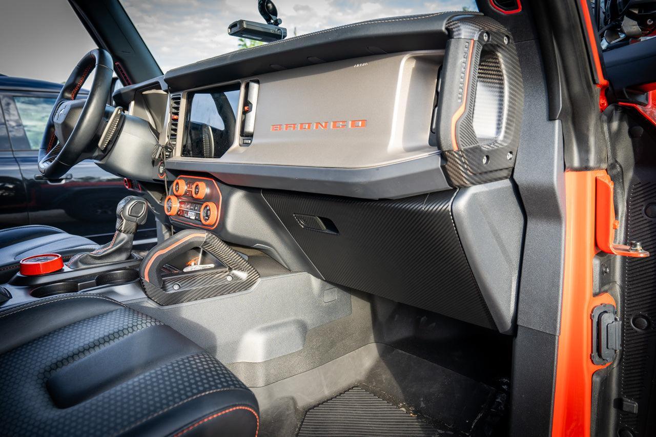 3D Carbon Glovebox Overlay Kit - 2021+ Bronco StickerFab