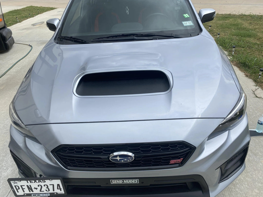 3D Carbon Hood Scoop Overlay - 2015-2021 Subaru WRX / STI StickerFab