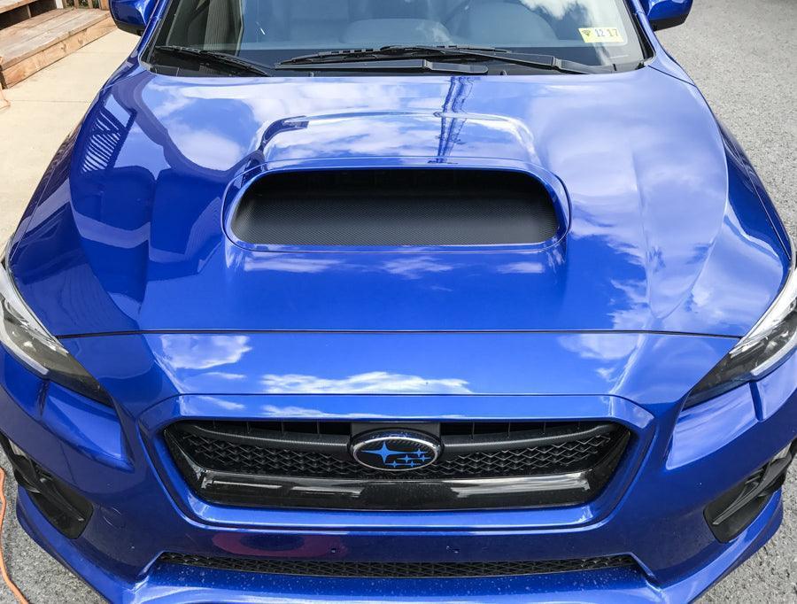 3D Carbon Hood Scoop Overlay - 2015-2021 Subaru WRX / STI StickerFab