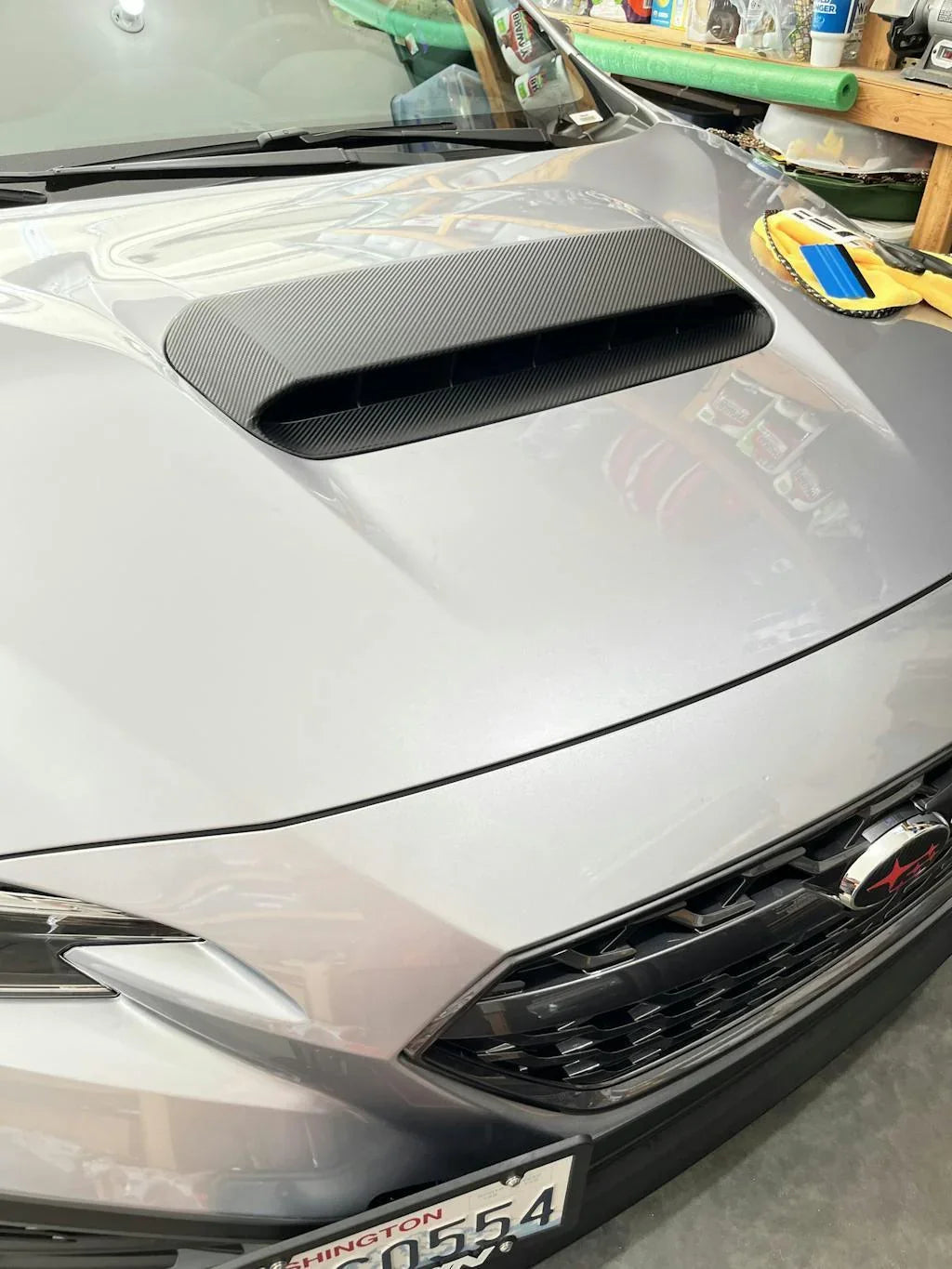 3D Carbon Hood Scoop Overlay - 2022+ Subaru WRX StickerFab