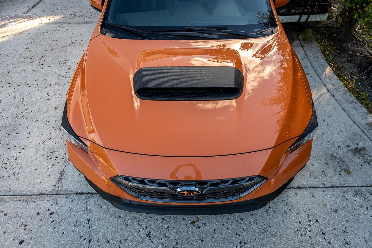 3D Carbon Hood Scoop Overlay - 2022+ Subaru WRX StickerFab