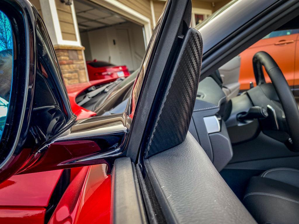 3D Carbon Inner Door Window Triangle Trim Overlays - 2020+ Supra StickerFab